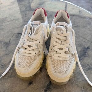 Jimmy Choo Diamond X Trainer Leather & Suede Sneaker Women Size 5